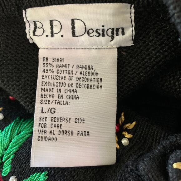 B.P. Design Christmas Sweater Beaded Embroidered Button-Down Long Sleeve Women L - Picture 9 of 9